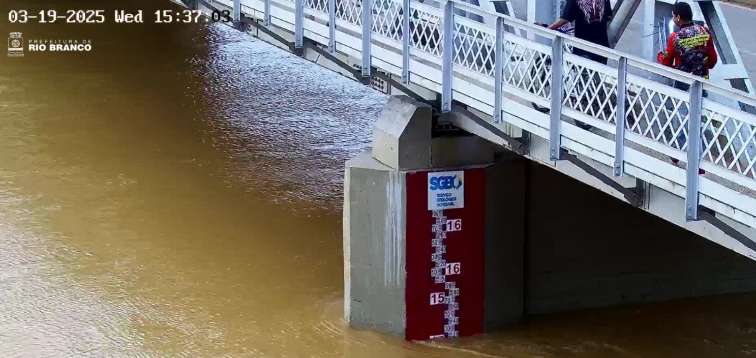 Rio Acre mantém descida e mede 15,28 metros em Rio Branco