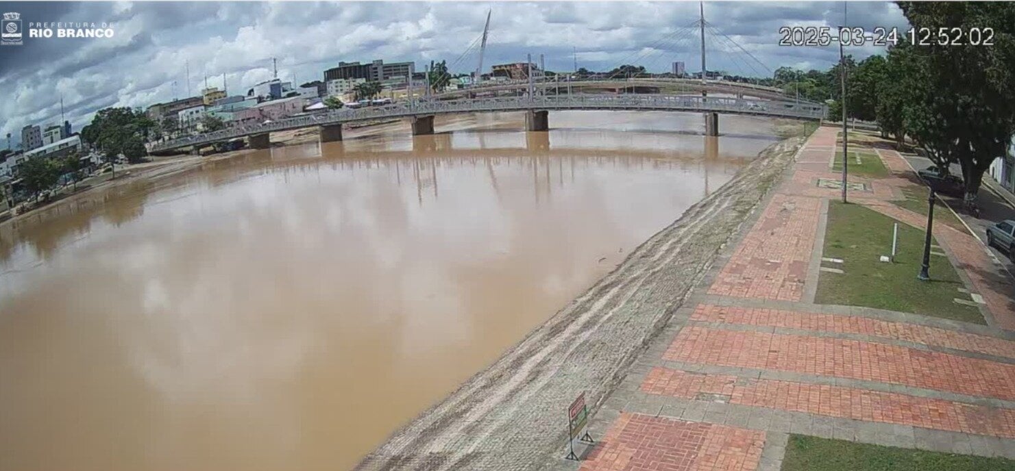 Rio Acre segue diminuindo em Rio Branco e marca 13,52 metros