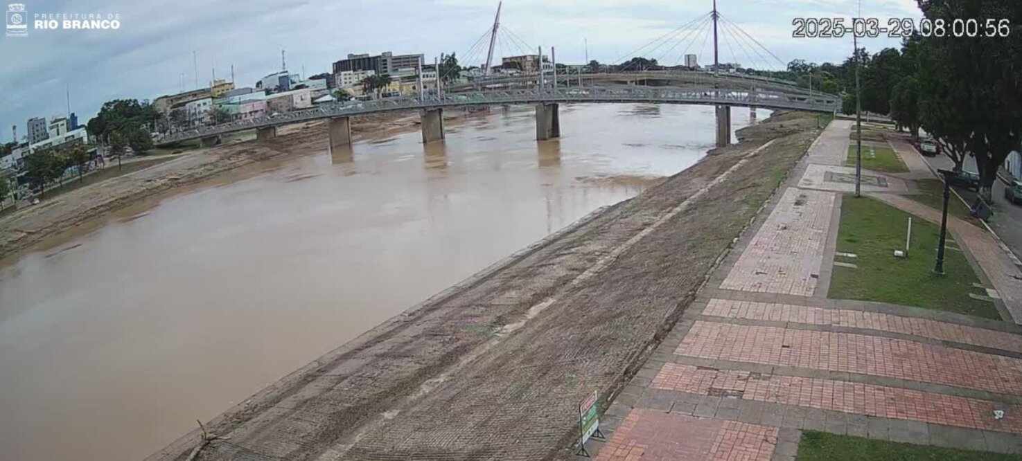 Rio Acre diminui 81cm em 24 horas e tem a menor marca do mês: 9,91m