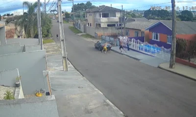homem-morto-tiros-defende-briga Suspeito foi identificado e segue foragido (Foto: reprodução / câmera de segurança)