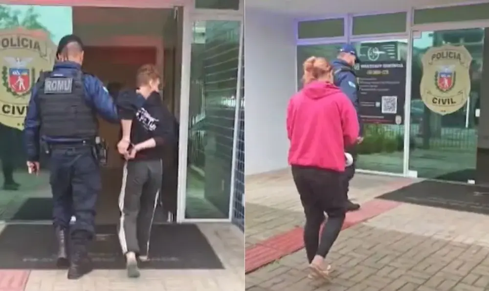 No momento da prisão, a mulher estava em casa com outra filha pequena (Foto: Reprodução/TV Fazenda)