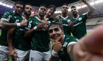 vitóriapalmeiras Foto: Cesar Greco/Palmeiras/by Canon - Legenda: Facundo Torres (esq.) comemora seu gol, o primeiro do Palmeiras / Jogada10