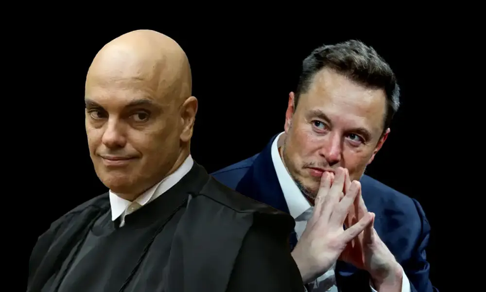xandao-e-musk Alexandre de Moraes e Elon Musk (Montagem/IM)