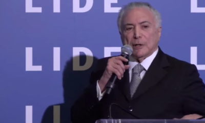 Ex-presidente Michel Temer na abertura de conferência do Lide em Nova York (Reprodução)