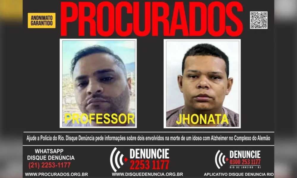 Segundo a polícia, a ordem para a execução partiu de “Professor”, apontado como uma das lideranças do Comando Vermelho no Rio de Janeiro • Divulgação/Disque Denúncia