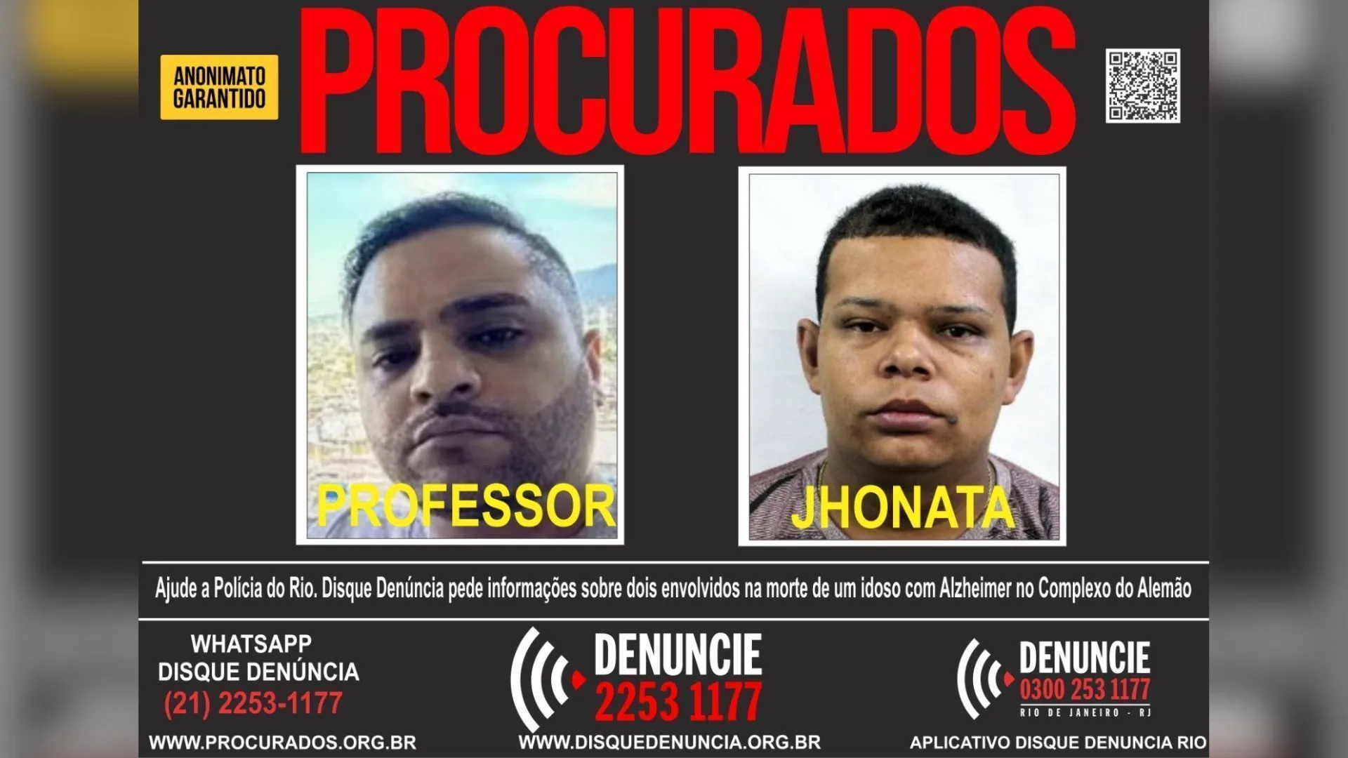 Idoso com Alzheimer morto em tribunal do crime: chefes do CV são procurados