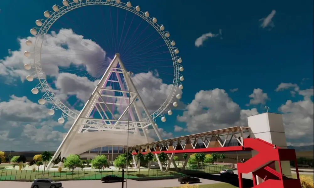 Projeto da roda-gigante de 108 metros que será instalada em parque próximo de Cuiabá  • Divulgação/MT Par