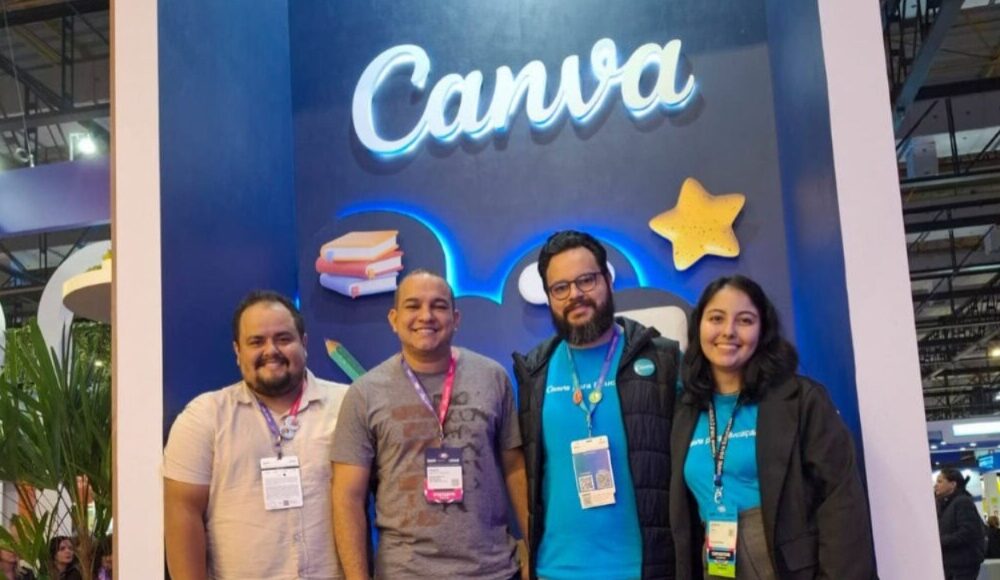Equipe da SEE e do Canva For Education durante o evento. Foto: cedida