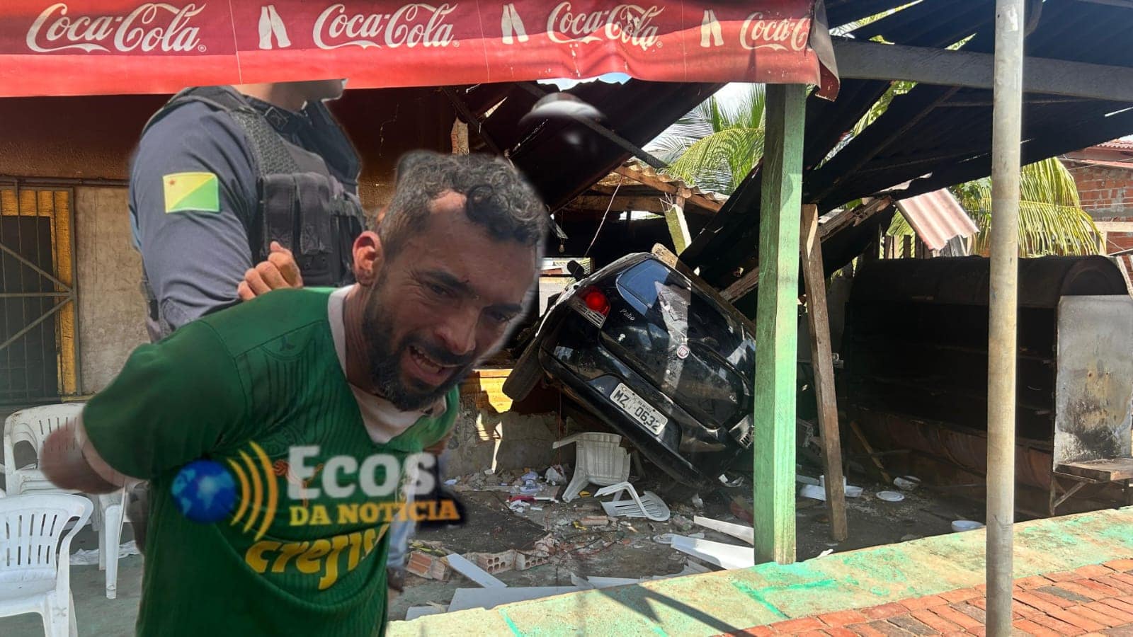 No Acre, motorista embriagado invade churrascaria e fere quatro pessoas