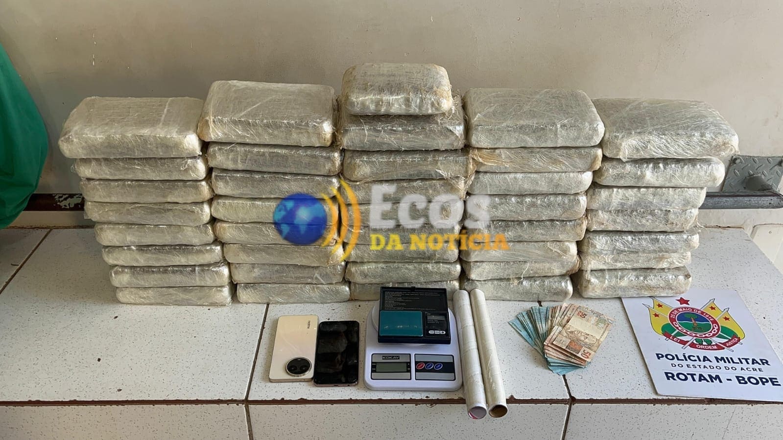 Homem é preso com 43 kg de maconha e dinheiro na região da Baixada da Sobral em Rio Branco