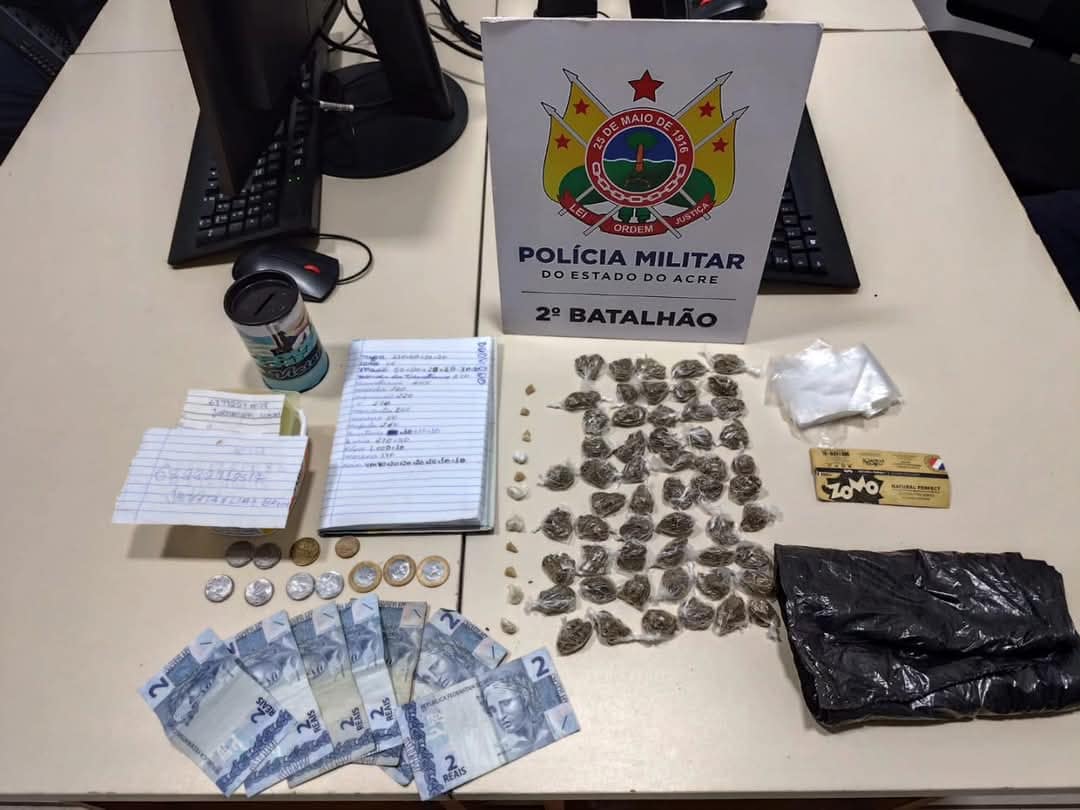 PM prende dois traficantes com drogas e dinheiro no bairro Taquari