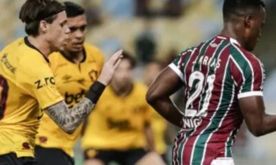 fluminenseganhou John Arias e Barletta disputam bola em Fluminense x Sport, no Maracanã, pelo Campeonato Brasileiro
Imagem: Lucas Merçon / Fluminense