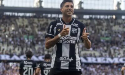 futebol Lucas Mugni comemora após marcar para o Ceará contra o Sport
Imagem: Lucas Emanuel/AGIF