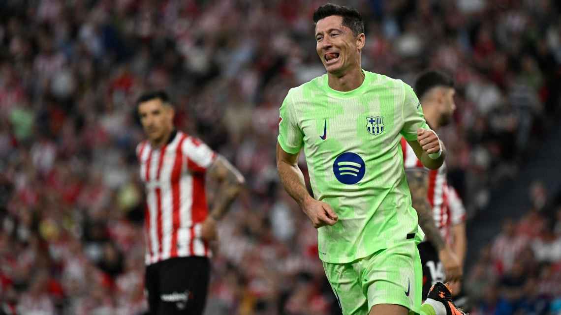 Lewandowski faz dois, e Barcelona fecha temporada com vitória sobre o Athletic Bilbao