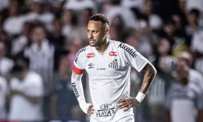 Neymar em ação na vitória sobre o Atlético-MG • Flickr/Santos