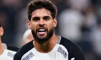 yurigolcorinthians Yuri Alberto comemora gol em Corinthians x Inter, duelo do Brasileirão
Imagem: Riquelve Nata/Sports Press Photo/Getty Images